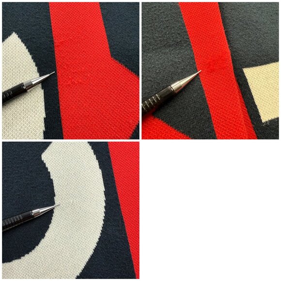 Kenzo Sweater Dress Womens Extra Small XS Navy Blue Red Monogram All Over Print - Picture 7 of 9